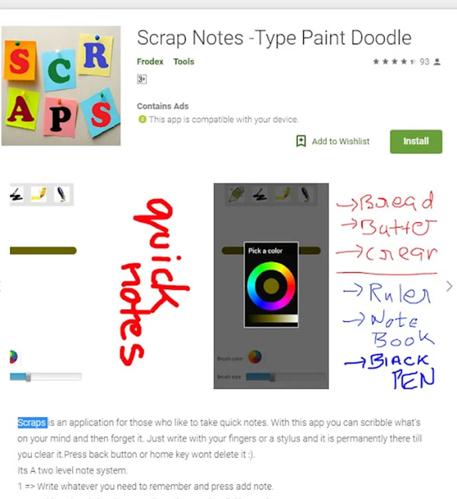 Scrap Notes: For typing, painting, doodling
