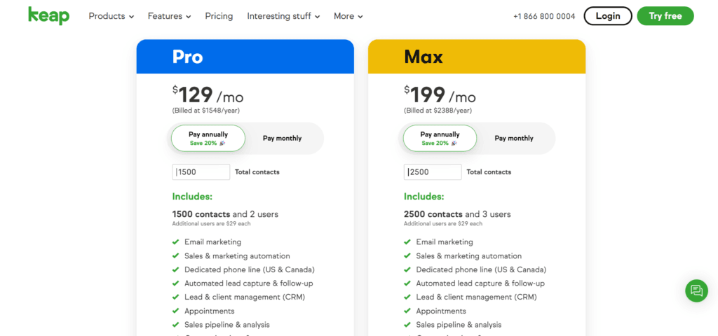 Keap automation marketing tool has 3 plans mainly