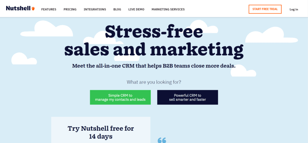 Nutshell is known to be the Best CRM for Email Marketing