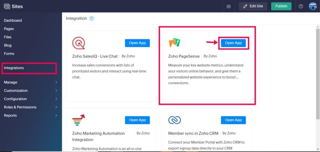 How to use Zoho PageSense.