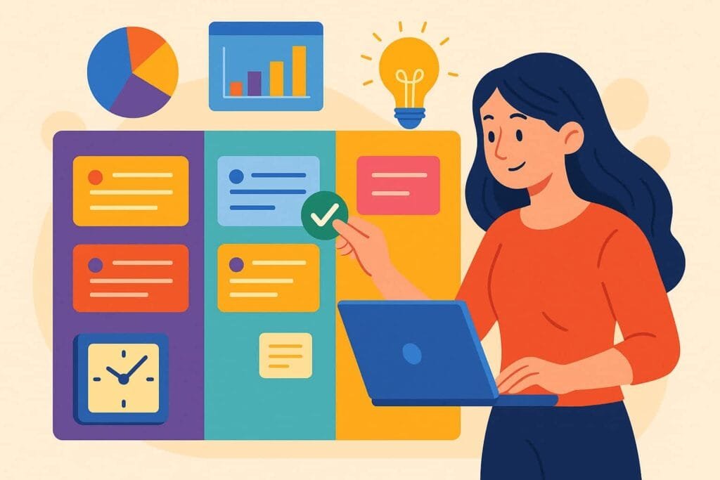 Trello is synonymous with its Kanban board approach to task management. It provides a highly visual platform where tasks are represented as cards that move across lists on a board, each typically representing a stage of progress (e.g., To Do, In Progress, Done). This method is intuitive and allows for quick adjustments, making it easy for teams to see the status of projects at a glance.