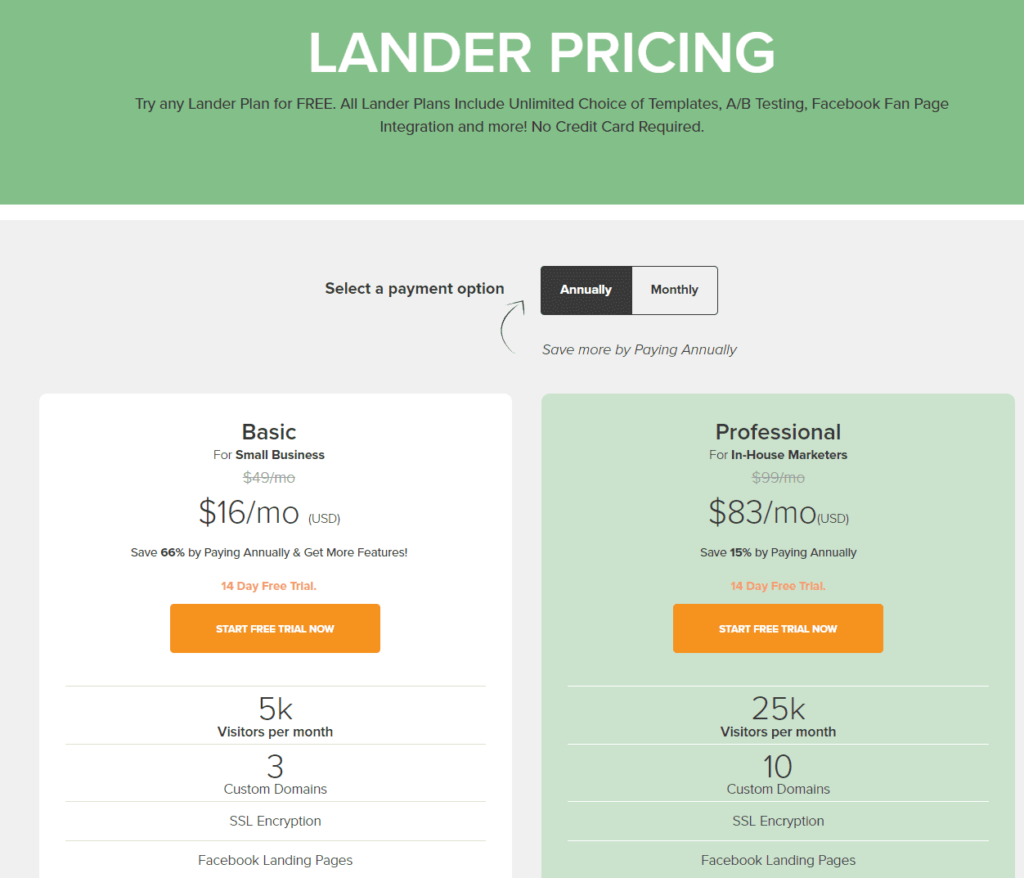 LanderApp is a landing page builder. Here is its pricing information.