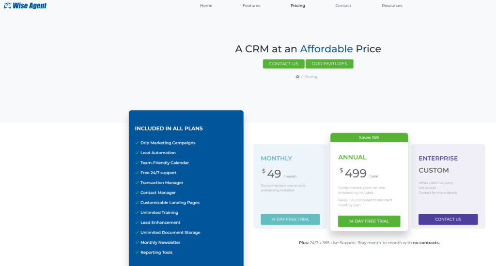Wise Agent Pricing