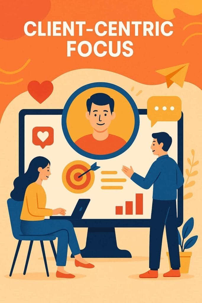 Our client-centric focus is the cornerstone of our operations at WinSavvy. We believe that true marketing success comes from a deep, collaborative relationship with our clients. Each campaign begins with an in-depth discovery process where we learn everything about our client's business, from core values and mission to target markets and long-term goals.