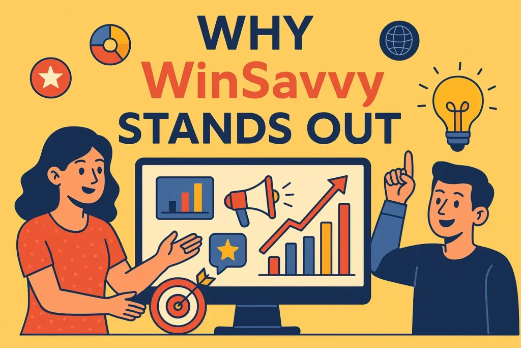 In the competitive realm of digital marketing, standing out from the crowd is no small feat. WinSavvy has established itself not just as another digital marketing agency but as a leader in crafting personalized, innovative, and results-driven marketing strategies. Here’s why WinSavvy is not just different, but better: