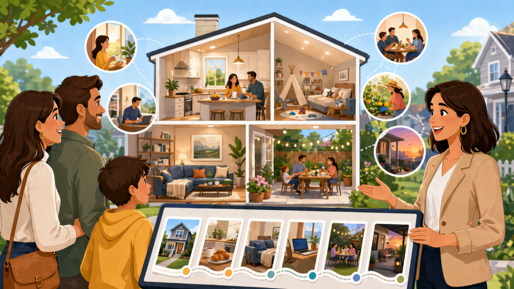 A listing is not only a set of rooms. It is a possible future life. This is where many real estate businesses miss a big chance. They market homes with plain facts. Three bedrooms. Two baths. Updated kitchen. Large yard. Close to shops.