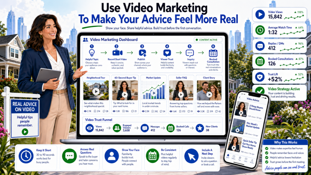 A website can tell people what you do. Photos can show your face. Reviews can prove that past clients liked working with you. But video lets people feel your voice, your pace, your confidence, and your style.