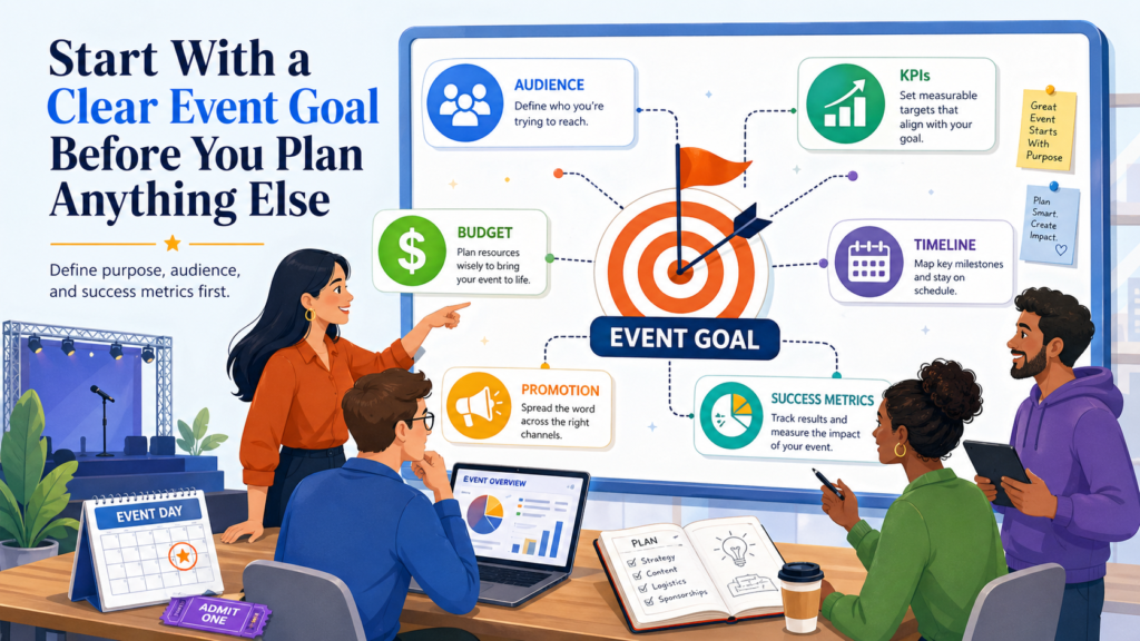 The biggest mistake brands make with event marketing is starting with the format. They decide they want to host a webinar, a workshop, a launch event, a conference booth, or a networking night before they know what the event is meant to achieve.