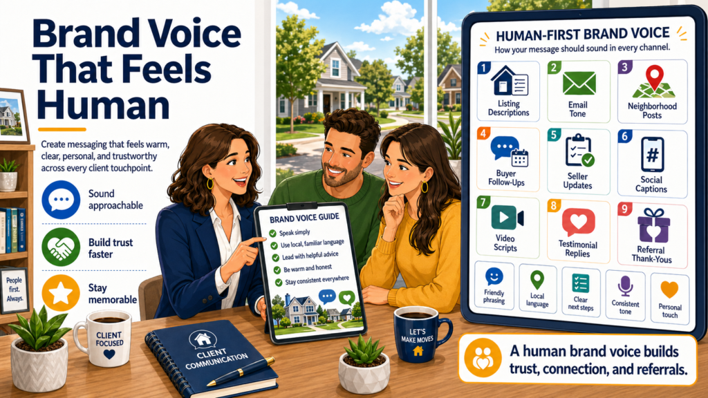 Many real estate brands sound the same because they use the same phrases. “Dream home.” “Hidden gem.” “Prime location.” “Must-see.” “Rare opportunity.” “Luxury living.” “Perfect for entertaining.” These phrases are not always wrong, but they are overused. When every agency uses them, they lose power.