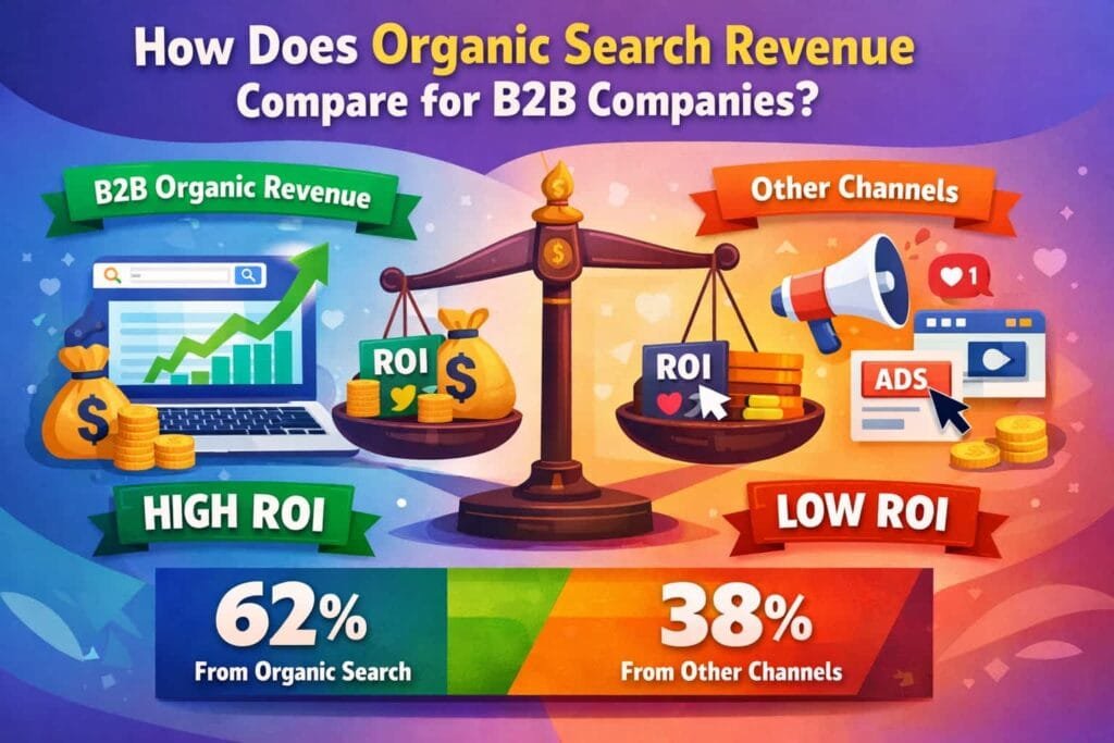 B2B companies generate 2x more revenue from organic search than any other channel. This statistic underscores the importance of SEO for B2B businesses. Organic search can drive highly targeted traffic to your website, leading to increased revenue and growth.