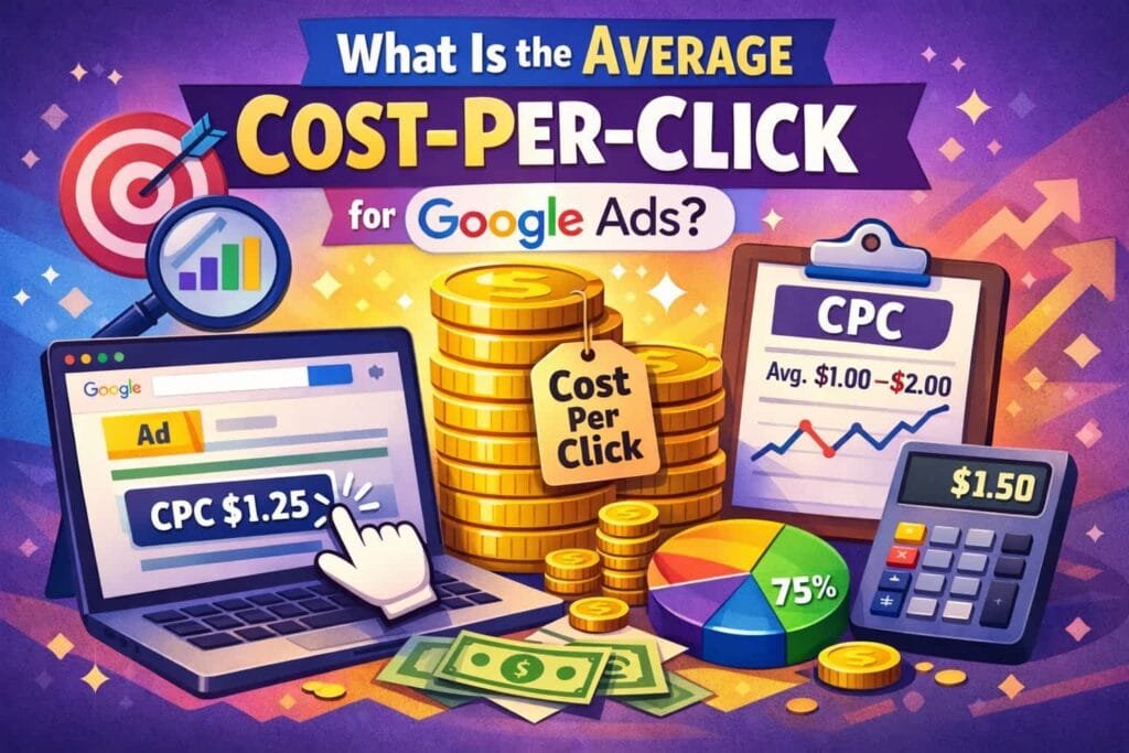 The average cost-per-click (CPC) for Google Ads is between $1 and $2 on the search network. CPC can vary widely depending on the industry, competition, and keyword selection. Understanding your CPC is essential for managing your advertising budget and calculating ROI.