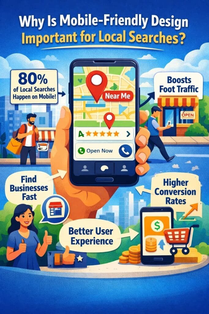 61% of mobile searchers are more likely to contact a local business if they have a mobile-friendly site. With the increasing use of mobile devices for online searches, having a mobile-friendly website is essential. A responsive design ensures that your website looks and functions well on all devices, providing a better user experience.
