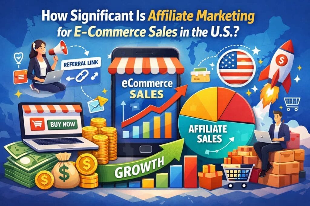 Affiliate marketing accounts for 16% of e-commerce sales in the U.S. This statistic highlights the critical role affiliate marketing plays in the e-commerce sector. By driving a significant portion of sales, affiliate marketing helps businesses expand their reach and boost revenue.
