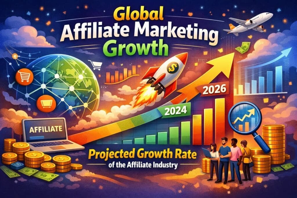The global affiliate marketing industry is projected to grow at a CAGR of 10% from 2021 to 2024. This growth rate reflects the increasing recognition and adoption of affiliate marketing worldwide. As more businesses and publishers embrace affiliate marketing, the industry continues to expand.