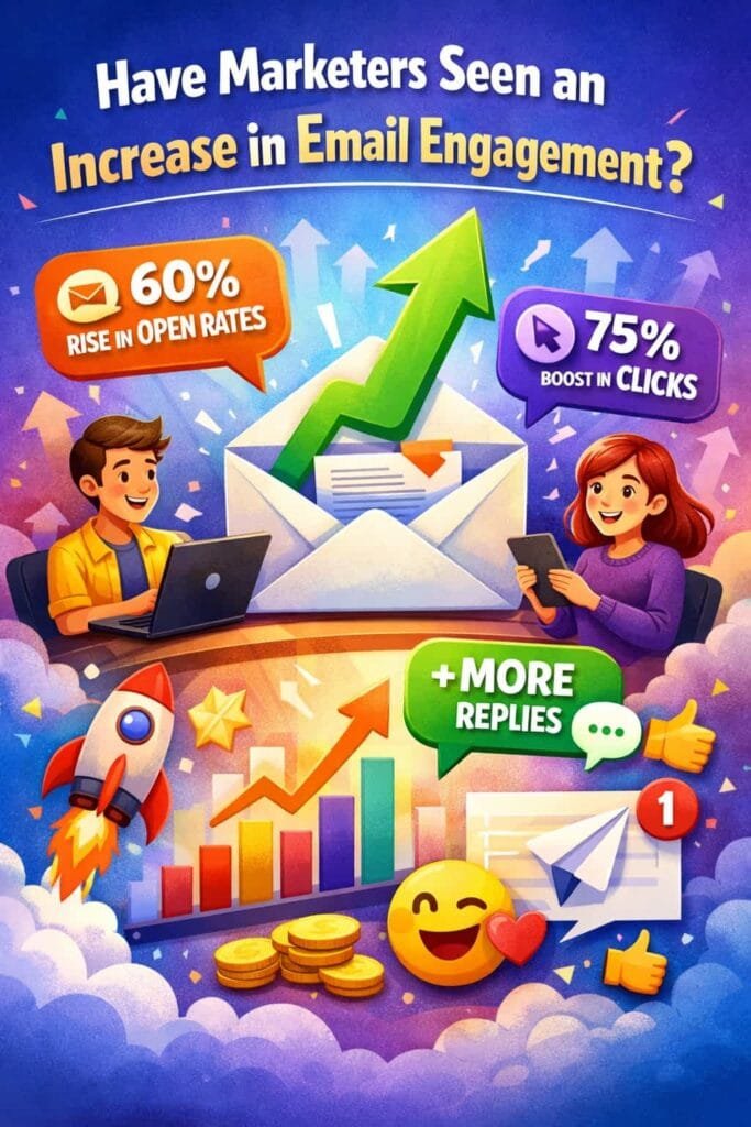 78% of marketers have seen an increase in email engagement over the past year. This statistic underscores the growing importance of email marketing in the digital landscape. As more marketers refine their strategies and leverage advanced tools and analytics, they're seeing improved engagement from their email campaigns. This trend highlights the need to continually optimize and adapt your email marketing efforts to keep pace with industry advancements and consumer expectations.