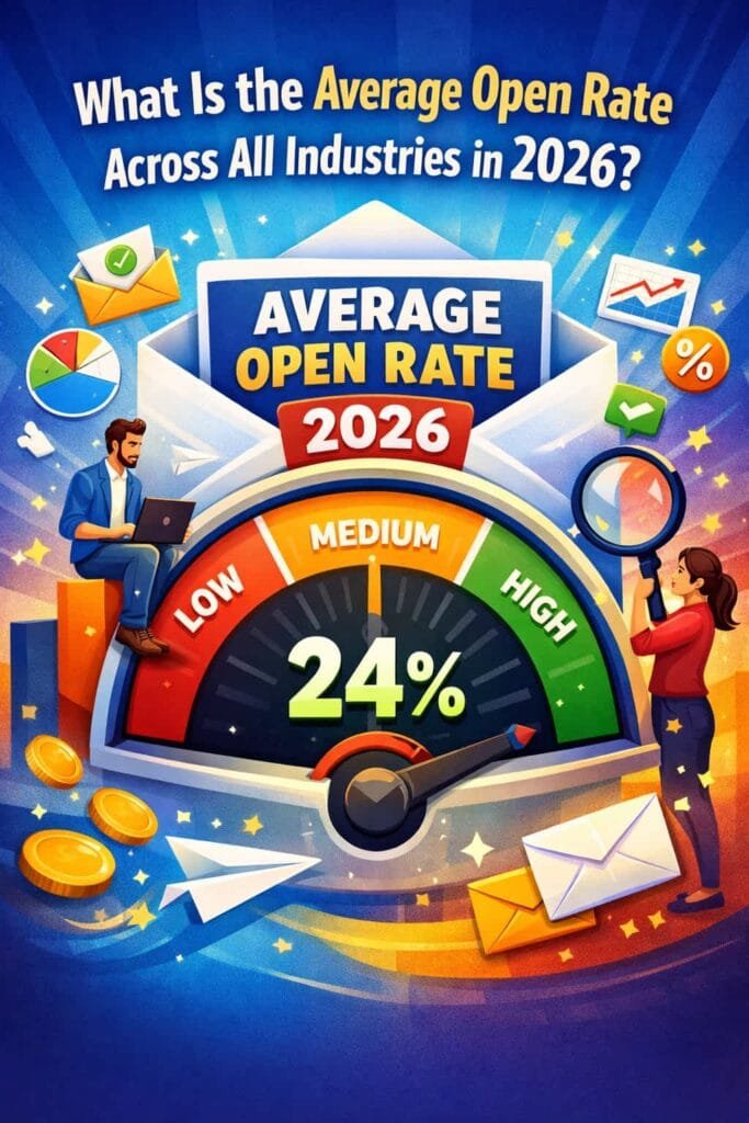 The average email open rate across all industries is 21.33%. This benchmark provides a reference point for evaluating the performance of your email campaigns. While open rates can vary significantly depending on the industry, audience, and type of email, aiming for an open rate above the average can indicate that your campaigns are performing well. Analyzing your open rates in the context of industry standards can help you identify areas for improvement.