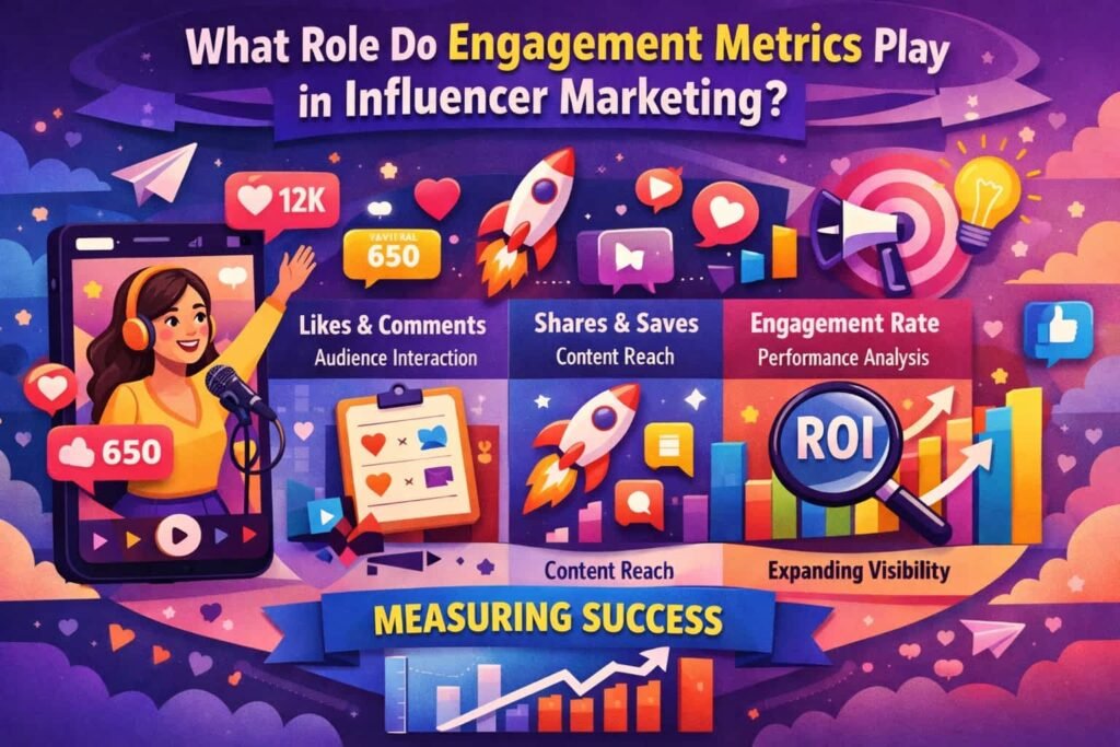 Over 75% of influencer marketers use social media engagement metrics to track performance. Metrics such as likes, comments, shares, and views help marketers understand the effectiveness of their campaigns and make data-driven decisions to optimize future efforts.