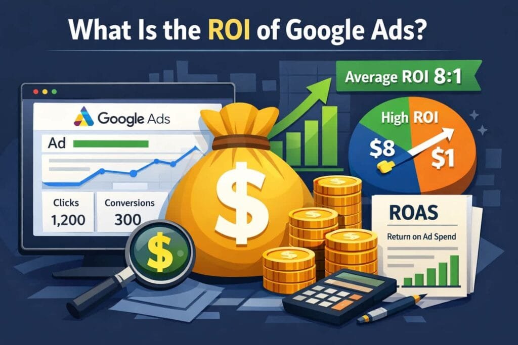 Google Ads delivers a strong return on investment (ROI), with businesses earning an average of $2 for every $1 spent. This impressive ROI underscores the efficiency of PPC advertising in driving revenue.
