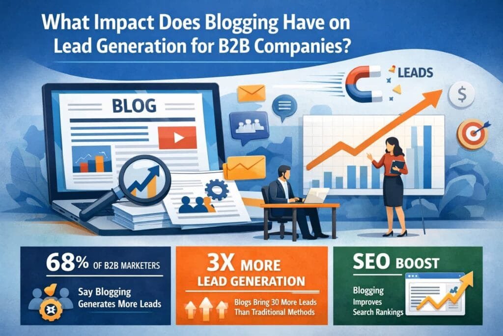 Blogging is a powerful tool for lead generation, with B2B companies that maintain blogs generating 67% more leads monthly than those that do not. Blogs provide a platform to address industry challenges, share expertise, and improve search engine visibility.