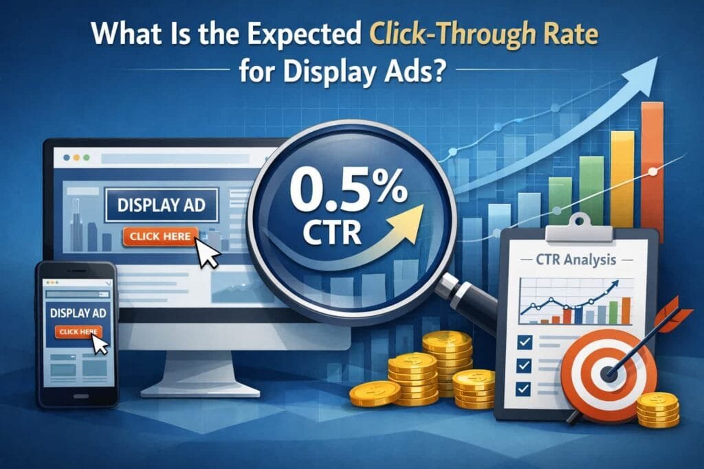 The average click-through rate for display ads is expected to be 0.46% in 2024. Display ads continue to be a valuable component of digital marketing strategies, despite their relatively low click-through rates.