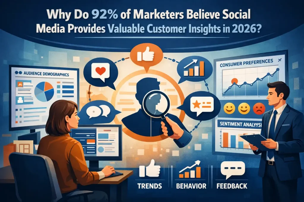 92% of marketers believe that social media provides valuable customer insights in 2024. Social media platforms offer a wealth of data on user behavior, preferences, and interactions. Analyzing this data can help businesses understand their audience, improve their marketing strategies, and make informed decisions.