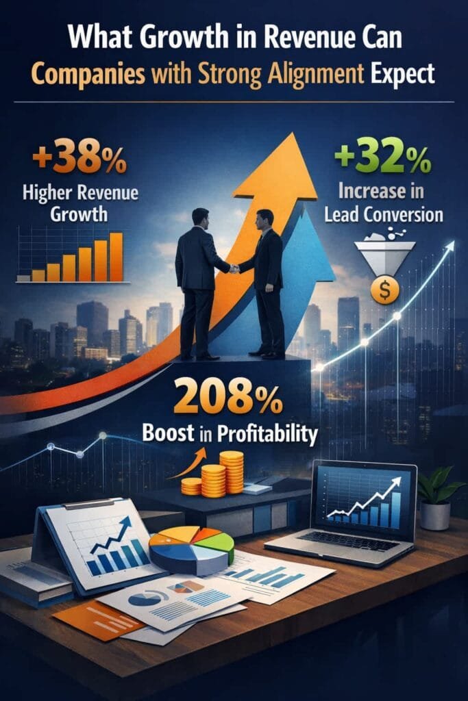 Strong alignment between sales and marketing can lead to a 32% year-over-year growth in revenue. This substantial increase highlights the effectiveness of coordinated efforts and unified strategies.