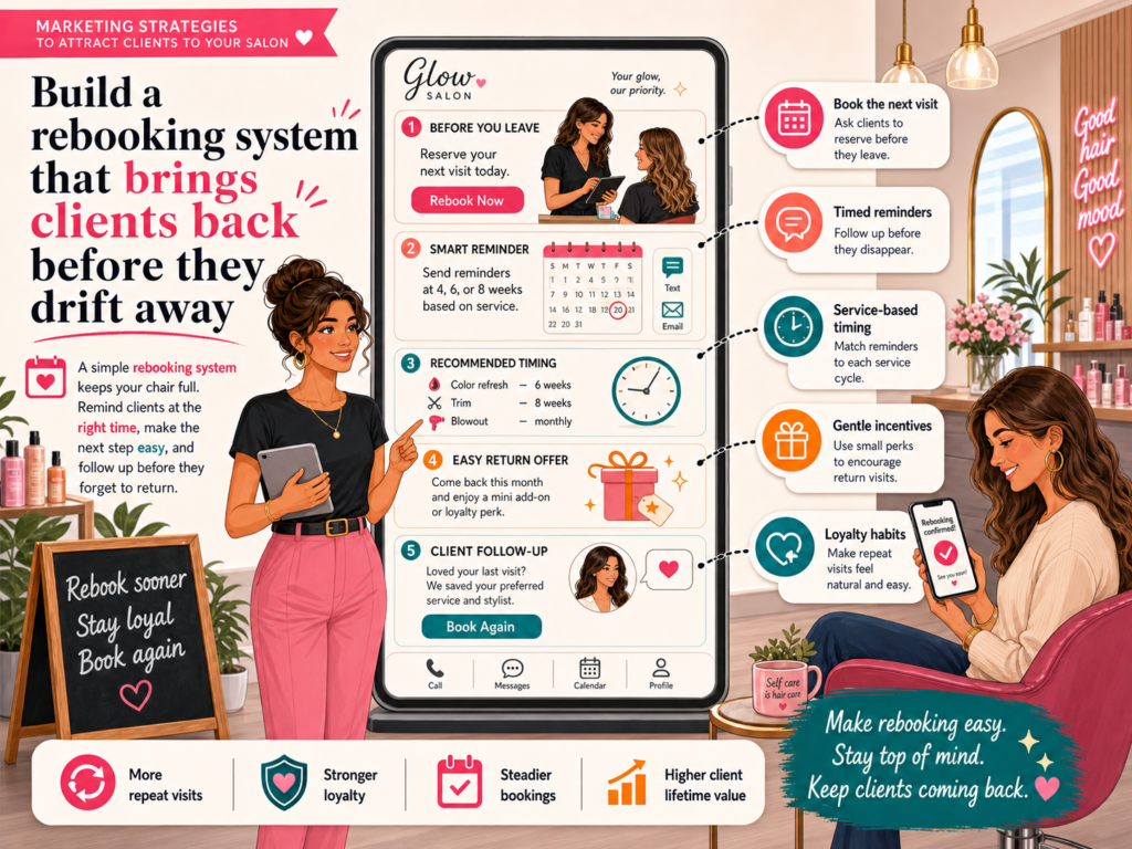 Attracting new clients is important, but keeping existing clients is often easier and more profitable. A client who already knows you, trusts you, and likes your work is much more likely to book again. But many salons lose repeat visits simply because they do not ask at the right time.