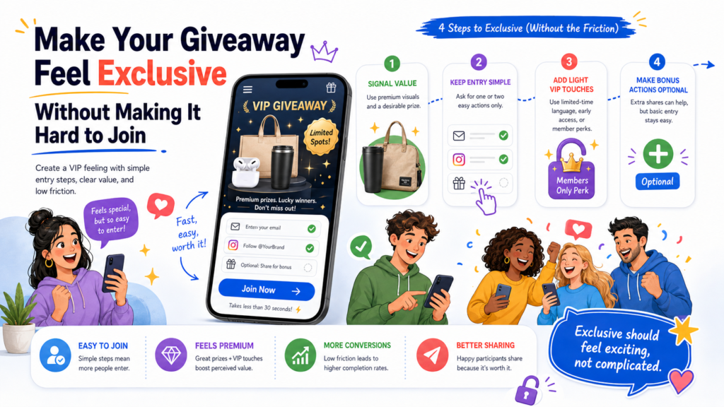 People value things that feel special. That is why exclusive giveaways can perform well. But exclusive does not mean complicated. It means the giveaway feels made for a certain group of people.