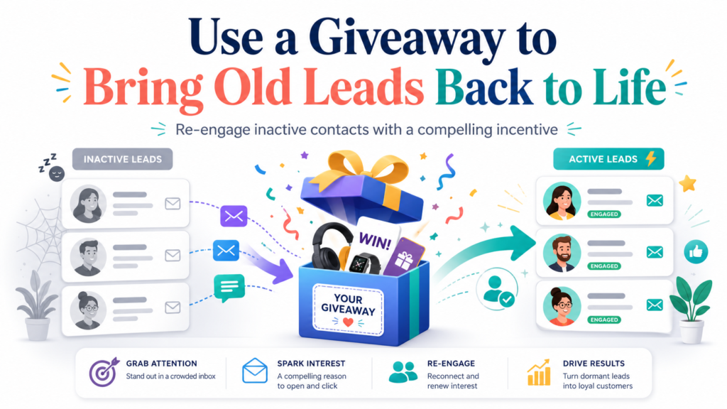 Not every lead is ready to buy when they first find you. Some join your list, read a few emails, and go quiet. Others ask about your service and then disappear. A giveaway can help bring these people back into the conversation.