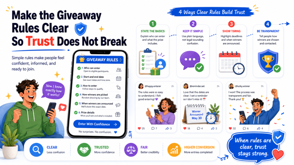 A giveaway can create excitement fast, but it can also create doubt fast if the rules are unclear. People want to know what they are entering, what they need to do, when the campaign ends, how the winner will be picked, and whether the whole thing is fair.