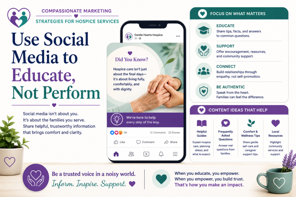 Social media can be difficult for hospice providers. It is easy to either say nothing meaningful or post content that feels too polished for such a serious topic. Families do not need cheerful slogans about end-of-life care. They need steady, human education.