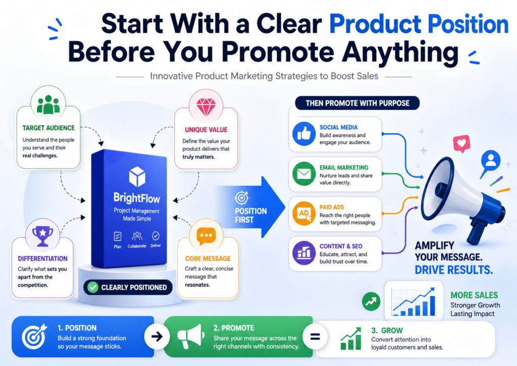 Product marketing becomes weak when the business starts with promotion before it understands the product’s place in the market. Many teams rush into ads, email campaigns, launch posts, landing pages, and sales decks without first answering one simple question: why should this product matter to this exact buyer?