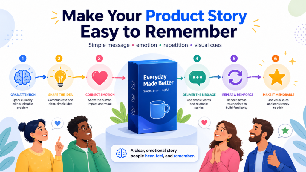 People do not remember every feature. They remember stories, contrasts, simple ideas, and moments that make them feel something. This is why product marketing should not only explain the product. It should create a story that buyers can repeat.