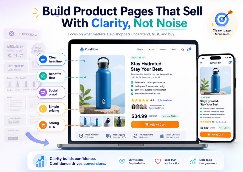 Your product page is often where interest turns into action or disappears. Many brands treat it like a place to list features. That is not enough. A product page should guide the buyer through a clear decision.
