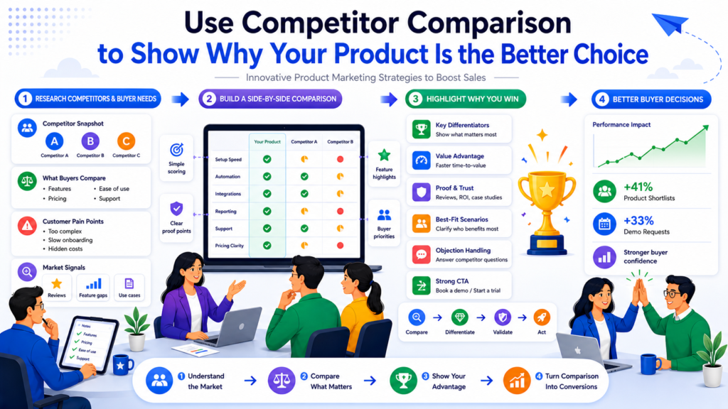 Most buyers compare before they buy. Even if they do not say it out loud, they are looking at other options. They may compare your product with direct competitors, older tools, manual work, hiring someone, or doing nothing at all.