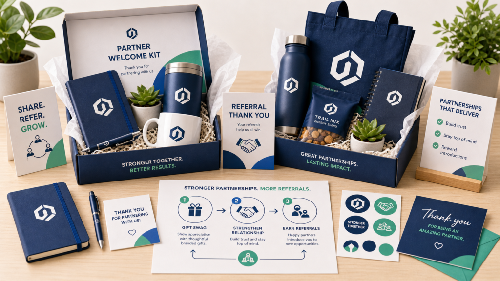 Swag is not only for customers and event visitors. It can also support partners, affiliates, referral sources, creators, vendors, and community leaders. These people can extend your brand far beyond your own channels.
