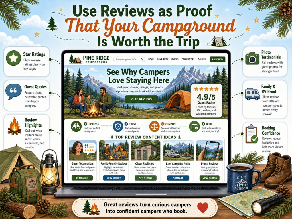 Reviews are not just nice comments from past guests. They are one of the strongest booking tools your campground has. A new visitor may like your photos, your rates, and your location, but they still want to know if real people had a good stay. Reviews answer that question.