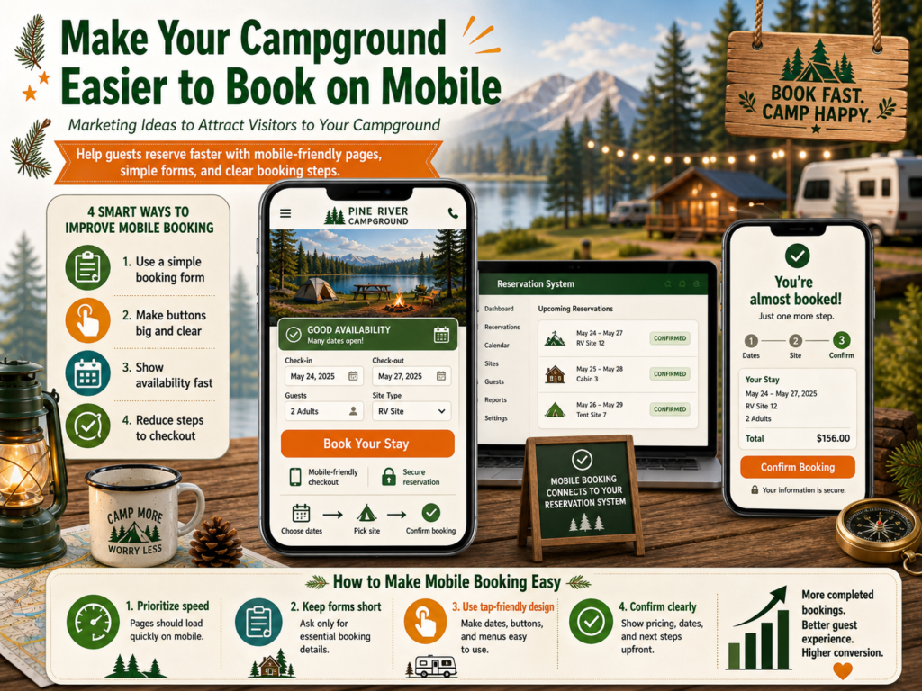 Many campground bookings now start on a phone. A guest may be sitting at home after dinner, checking options during a work break, or planning a weekend trip while riding in the car. If your website is hard to use on mobile, you can lose that guest even if your campground is perfect for them.