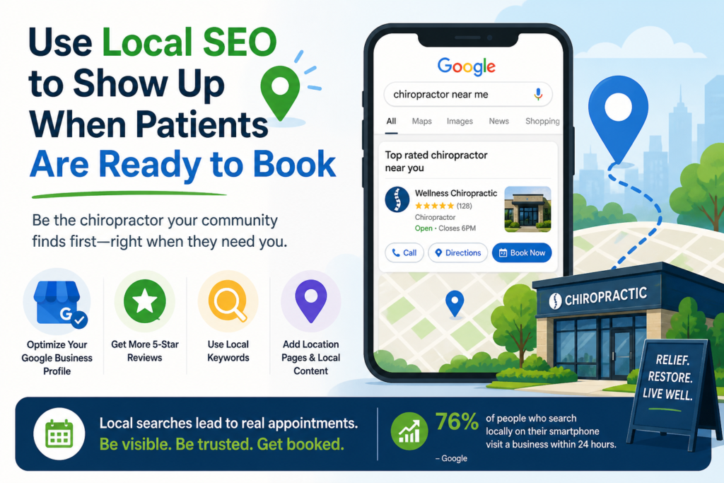Local SEO is one of the most important growth channels for chiropractic practices. This is because many patients search when they already have a need. They are not casually browsing. They are looking for help nearby.
