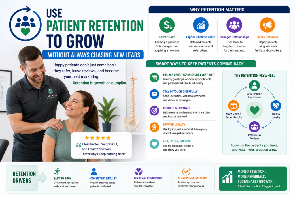 New patients matter, but long-term growth also depends on retention. A practice that constantly needs new leads just to stay busy can become stressful and expensive. A practice that keeps strong relationships with patients has a more stable base.