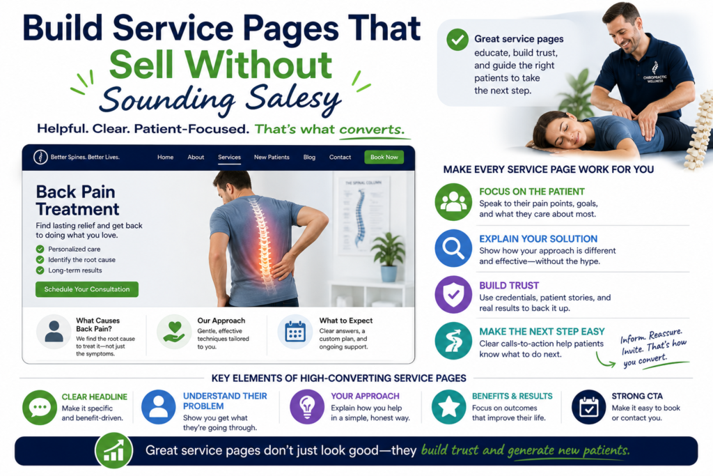 Your service pages are some of the most important pages on your website. These are the pages patients read when they are close to making a decision. They want to know if you treat their problem, if you understand what they are feeling, and if your clinic is the right choice.