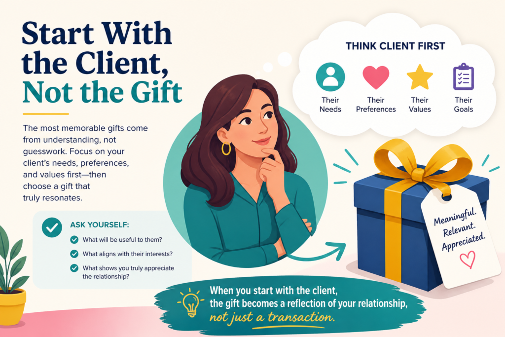 That small shift changes everything. Most weak gifts fail because they are chosen from the sender’s point of view. The company wants something easy to buy, easy to ship, easy to brand, and easy to repeat. So the client receives another generic box that feels polite but forgettable.