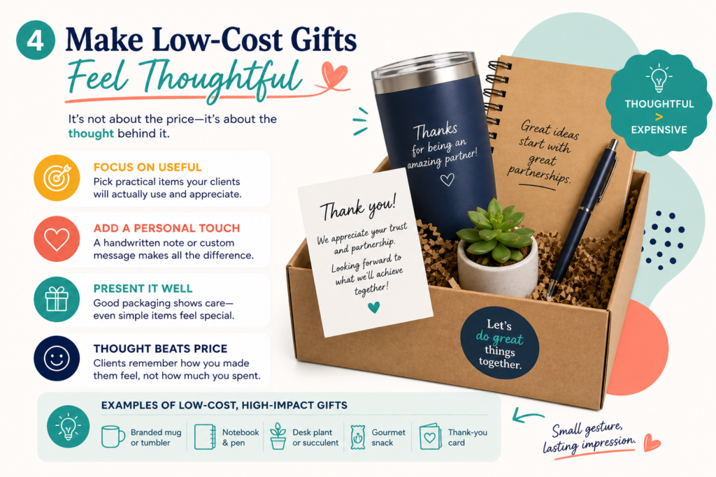 This is important because many businesses avoid gifting because they think it will become costly. They imagine luxury boxes, custom products, premium hampers, or big holiday budgets. But thoughtful gifting is not about showing how much you can spend. It is about showing how well you can understand.