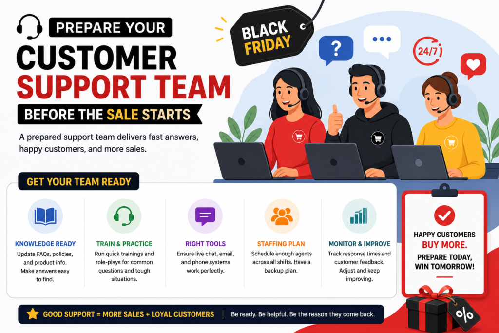 Black Friday marketing does not end when someone clicks the buy button. If customers have questions and your team cannot answer fast, you can lose sales that were almost ready to happen. A strong support plan can protect revenue, reduce stress, and make the whole buying experience feel smoother.