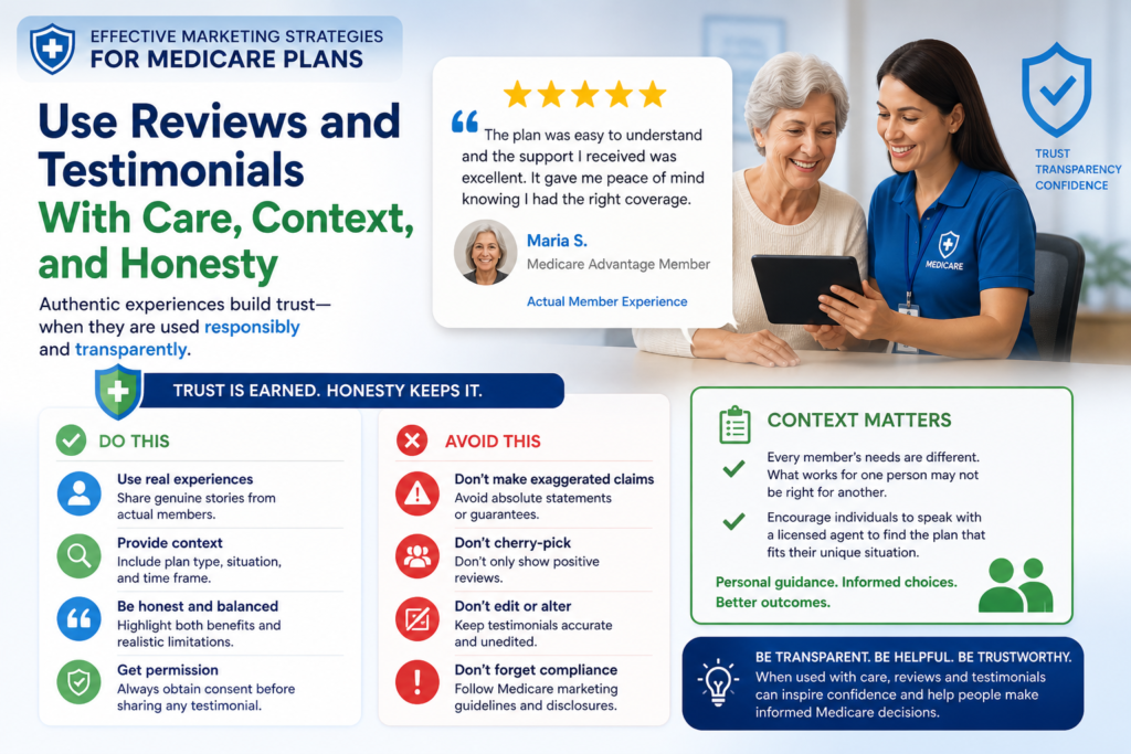 Reviews matter in Medicare marketing because the decision is personal. People want to know whether others had a good experience. They want to know whether the company was helpful, patient, and clear.