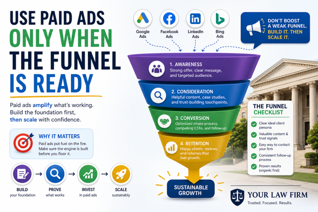 Paid ads can grow a law firm quickly, but they can also waste money quickly. Legal clicks are often expensive. In some markets, one click can cost more than a full campaign in another industry. That means you cannot afford to send paid traffic to weak pages, unclear offers, or slow follow-up systems.