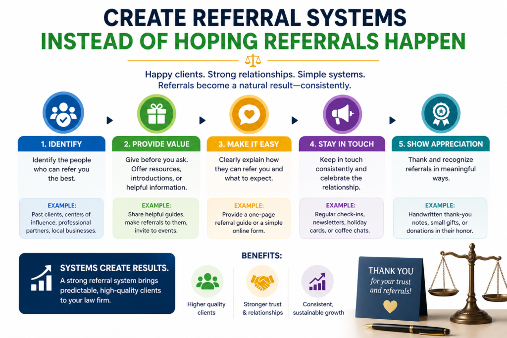 Referrals are one of the strongest growth sources for law firms. A referred lead often arrives with more trust, asks fewer basic questions, and may be easier to convert. But many firms treat referrals as luck. They serve clients well and hope people send others their way.