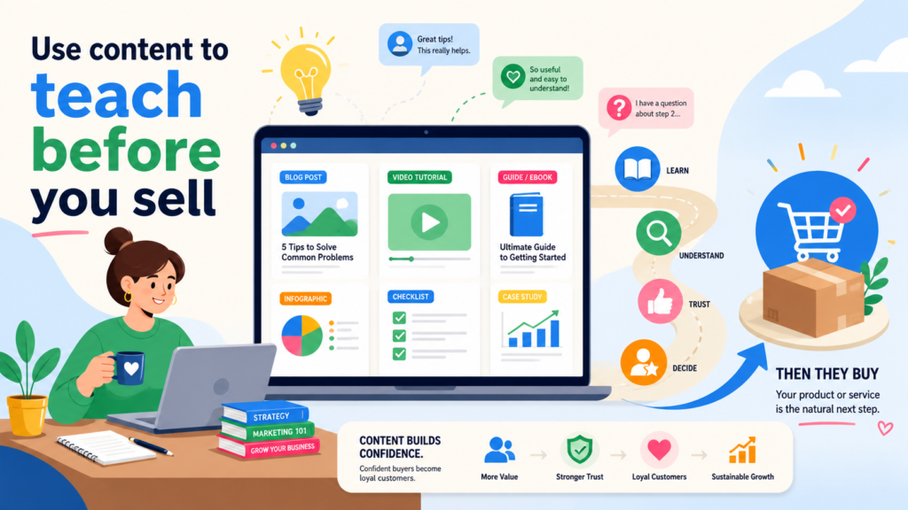Content is one of the most creative ways to market a product because it lets you earn trust before asking for a sale. Good content helps people solve part of their problem now. It gives them a reason to pay attention to you again.