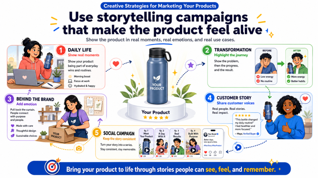 A product can be useful and still feel forgettable. This happens when marketing only explains what the product does. Explanation is important, but it is not always enough. People remember scenes, people, problems, wins, mistakes, and change. That is why storytelling campaigns can make a product feel alive.