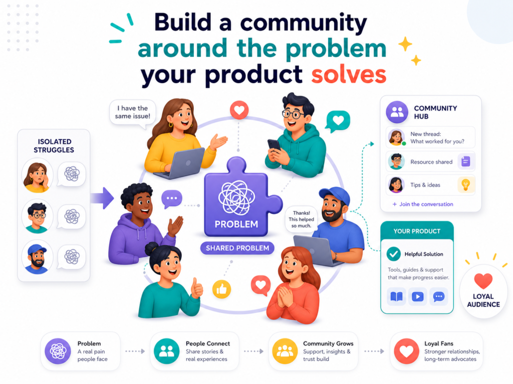 A strong product can attract customers. A strong community can keep your brand in people’s minds for much longer. Community gives people a reason to gather, learn, share, and return even before they are ready to buy.